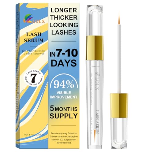 Lash Serum for Eyelash Growth, Peptide Infused Formula - Visible Results in 7 Days Rapid Eyelash Growth Serum to Boost Longer Fuller and Thicker Looking Lashes for Sensitive Eyes (3 mL)