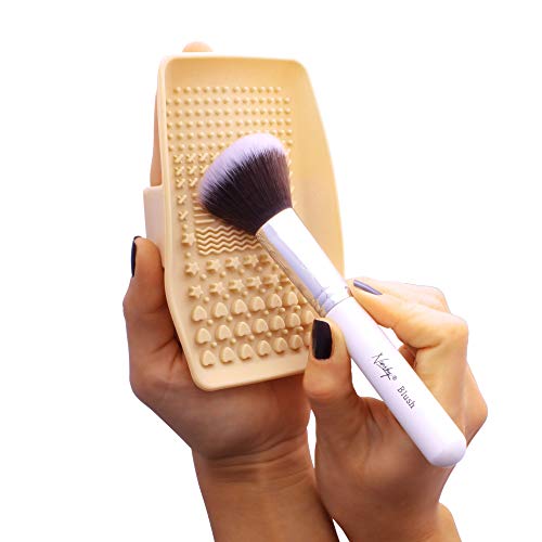 Nanshy Silicone Makeup Brush Cleaner Pad & Makeup Brush Cleaning Palette Glove, Set of 2 Tools for Quick Clean or Deep Cleansing