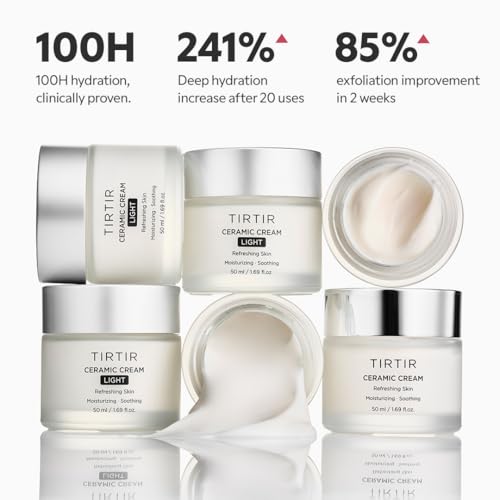 TIRTIR Natural Ceramide Cream | Deep moisturizer for Glass Skin, Polyglutamic acid, Centella Asiatica Extract, Skin barrier, Lightweight, Mild, Nature derived ingredients, Dry skin, Korean skincare