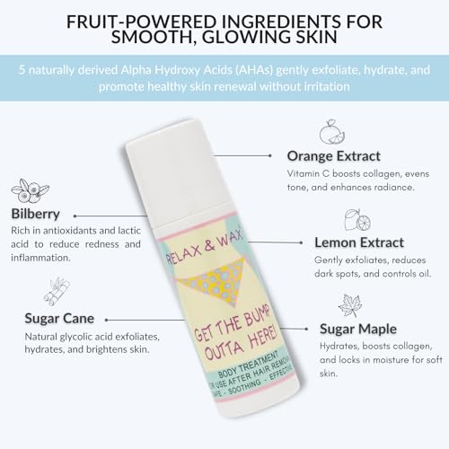 Ingrown Hair Treatment Roll-On for Waxing and Shaving | Razor Burn and Razor Bumps Treatment for Women and Men | Ingrown Hair Serum and Dark Spot Remover for Private Area | Get The Bump Outta Here!