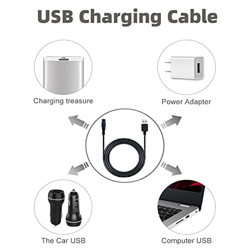 Qjin USB-A Charging Cable for Philips Norelco 2400, 3600 & MG5910 MG7910 MG7975 MG9510 MG9522 MG9575 - OneBlade QP1424 QP2724 QP2834 QP4530 QP6542 Trimmer & Shaver - 5V USB Charger Cord - 2 Pcs