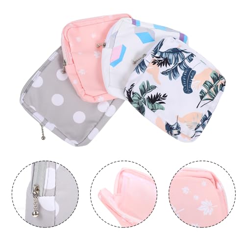 Amosfun 20Pcs Portable Sanitary Napkin Storage Bags for Teen Girls Mini Zipper Makeup Cosmetic Pouch Lightweight Polyester Pad Organizer for Travel and Daily Use
