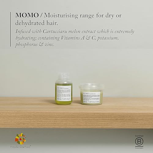 Davines MOMO Moisturizing Shampoo & Conditioner for Dry, Dehydrated Hair, Add Softness & Shine, Detangling Formula