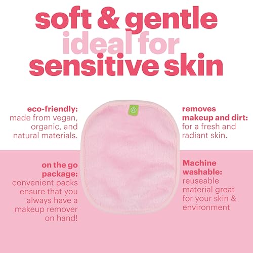 Reusable Makeup Remover Pads by Afterspa, Face Towels, Mini Eye Makeup Remover Wipes, Vegan, Cruelty Free, Small, Pack of 12