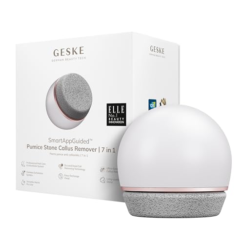 GESKE Pumice Stone Callus Remover | 7 in 1 | Foot File with Replaceable Long-Lasting Pumice Stone | for Smooth Feet | Advanced Exfoliator & Skin Softener | Ideal for Your Pedicure Kit