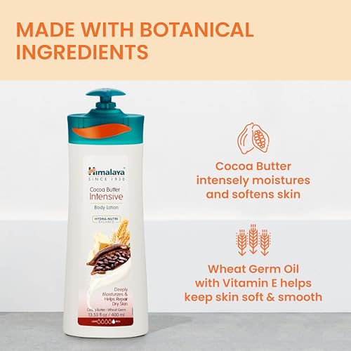 Himalaya Herbal Healthcare Cocoa Butter Intensive Body Lotion, Daily Ultra Moisturizer for Dry Skin, 13.53 oz, 2 Pack