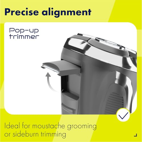 Electric Shaver for Men ? TT Comfort Line 9, Wet Dry Waterproof, Rotary Triple Head, USB-C Rechargeable Electric Razor, 60 Min Runtime, Pop-Up Trimmer