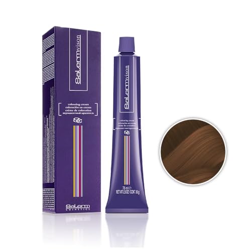 Salermvison Hair Coloring Cream #7.334 Amber Caramel Amber, 2.3 Ounce