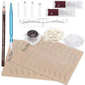 Fenshine Eyebrow Practice Kit with Blades Pigment Practice Skin Eyebrow Ruler Repair Gel Ring Cup Finger Gloves Pencil