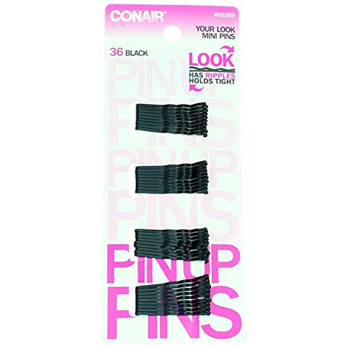Conair Styling Essentials Mini Pins, Black 36 ea (Pack of 2)