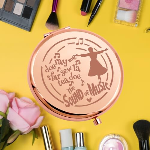 KEYCHIN Sound Of Music Pocket Mirror Maria Musical Fans Gifts Doe Ray Me Far Sew La Tea Doe Compact Make Up Broadway Sound Of Music Merch (Doe Ray Me-RG)