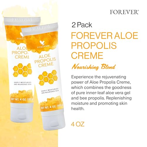 Forever Living - Aloe Propolis Creme - Skin Nourishment with Aloe Vera and Bee Propolis - Moisturizing Cream with Vitamins A, E & C - 4 oz (2 Pack)