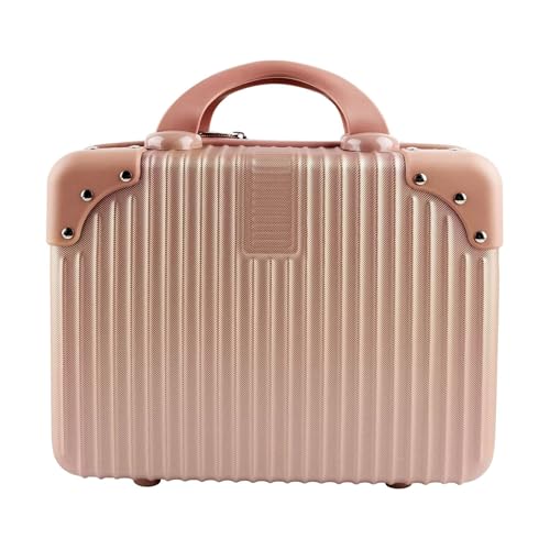Framendino, Portable Hard Shell Cosmetic Suitcase Makeup Travel Case Rose Gold