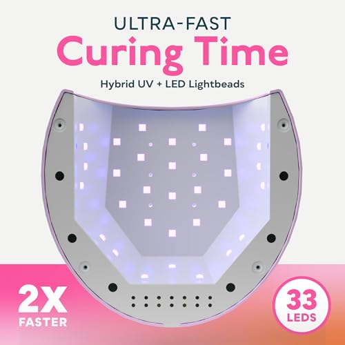 SUNUV UV LED Light for Nails, Nail Dryer for Gel Polish with Auto Sensor, 33 LEDs 4 Timers Settings SUN2C Purple