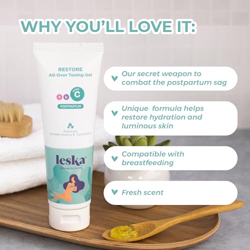 Leska Maternity Stage C Set 2-Pack Bundle | RESTORE All-Over Toning Gel l (Postpartum) | Part of a Complete 3-Stage Pregnancy Skincare System (Set of 2, 4oz each)