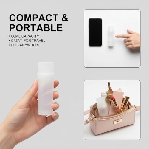 50 Pcs Empty Deodorant Containers Twist up Filling Stick Plastic Refillable Deodorant Holder Balm Tubes for Homemade Lipstick Sunscreen Balm Lotion(60ml)