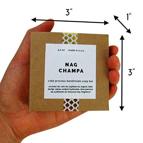 Missam? Cold Processed Handmade Soaps in Unisex Fragrances, 3 Pack Full Size Bars, Made in USA (Nag Champa)