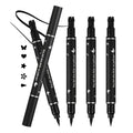 5PCS Waterproof Liquid Eyeliner Stamps,Black Stamp Eyeliner Pen,Double-Side Eye Liner Stamp,Smudge Proof Eye Liner Pen Star,Heart,Butterfly,Flower,Cone,Eye Face Stamp Tattoo Tools