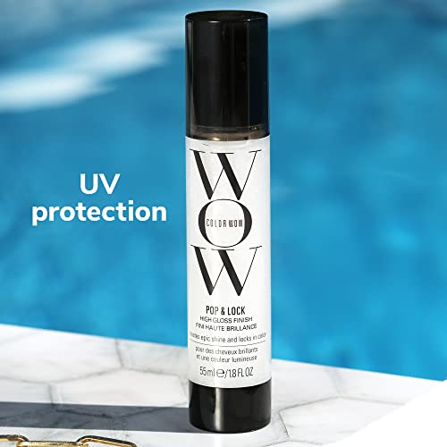 COLOR WOW Pop + Lock High Gloss Finish ? Frizz Control Serum | Prevent Color Fade, Seal Split Ends, and Add Gloss | Get Silky, Shiny Hair!