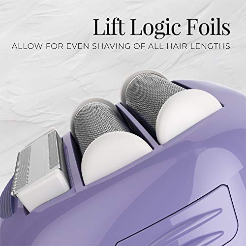 Remington Smooth & Silky Electric Shaver for Women, 4-Blade Smooth Glide Foil Shaver and Bikini Trimmer with Almond Oil Strip, Shave Wet or Dry