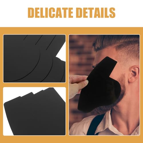 Beard Shaping Template and Hairline Enhancing Card for Men - 3Pcs Hairline Design Tool for Beard and Hair Styling with Durable Pvc Material Perfect for Precise Facial Hair Grooming