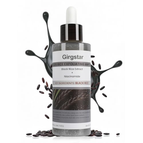Black Rice Peeling Ampoule 80ml - Peel Shot Glow Exfoliating Face Peel | Gentle Dead Skin Cell Remover for Brighter Smoother Complexion | All Skin Types Rice Extract Skincare