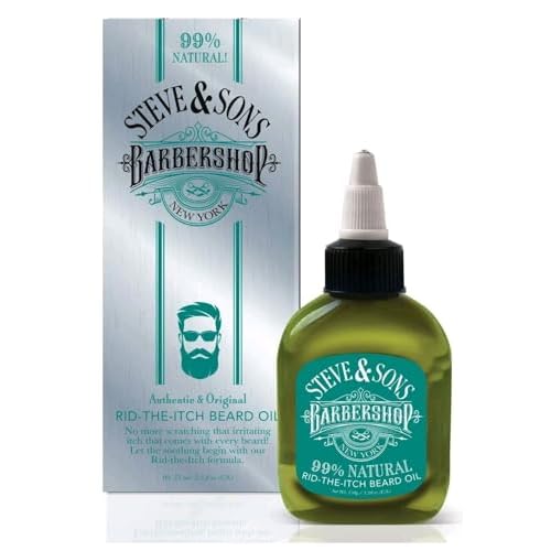 Steve & Sons Barbershop Beard Oil, Rid-The-Itch Formula, 2.5 Fl Oz