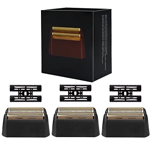 Professional 5 Star Series Finale Shaver Replacement Foil and Cutter Bar Assembly Compatible with wahl Foil Heads 7031-100/7043-100,Fit for #8061 8164 Shaver (Black 3 Pack)