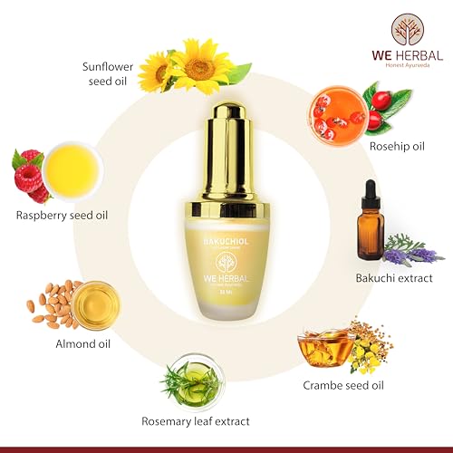 Bakuchiol Anti-Ageing Serum | Natural Retinol Alternative with Rosehip & Almond Oil | Treats Acne-Causing Bacteria & Pimples | No Chemicals or Fragrance | 20ml