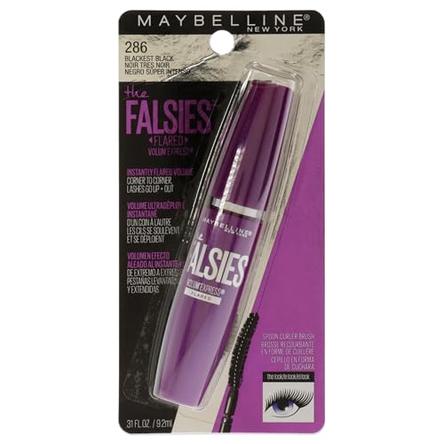Maybelline New York Makeup Volum' Express The Falsies Flared Washable Mascara, Blackest Black, 0.31 Fl Oz (Pack of 1)