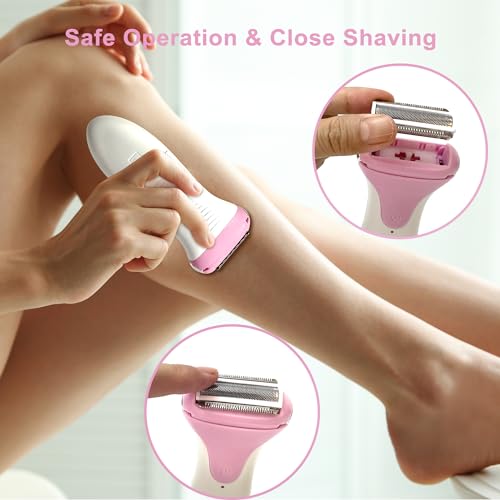 Electric Razors for Women & Bikini Trimmer for Sensitive Skin - Hypoallergenic Cordless Foil Shaver Painless Body Hair Removal for Legs,Underarms,Pubic Hair,Travel Ready Wet/Dry,20260226