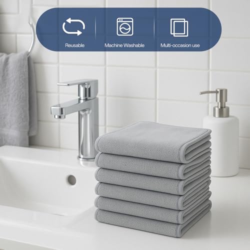 12 PCS U-Shaped Facial Towels, Estheticians Towels Microfiber Soft Spa Towel Coral Fleece Face Cloth for Beauty Salons, Skin Care £¨Grey£©