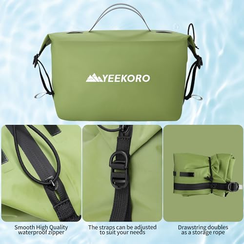 Waterproof Toiletry Bag for Travel, Zipper Styles, 40D Nylon Toiletry Organizer Bags with Shoulder Straps for Men Women, Travel Accessories£¨2 PACK,Green
