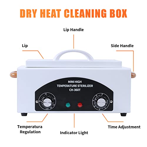 Nail Tool Sterilizers High Temperature Dry Box Timer Clean Box Heat Dry Box Nail Tool Dry Heat Clean£¬Manicure Salon Hairdressing Tool Equipment,Clean for Tweezers, Other Metal Equipment