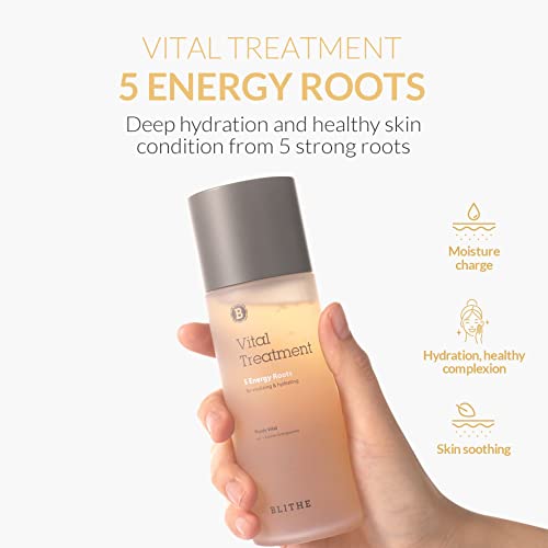 BLITHE Vital Treatment 8 Nourishing Beans & 5 Energy Roots travel size - Korean First Essence with Anti-aging & Moisturizing benefits, Firm & lift Saggy Skin & Replenish Dull Dry Skin