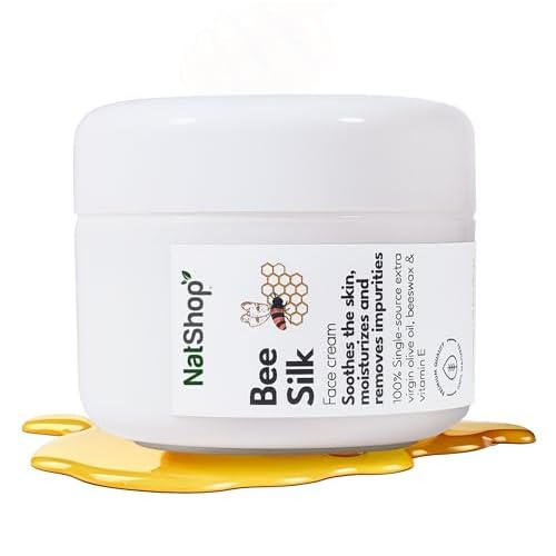 NatShop | Bee Silk Face Cream With Olive Oil Beeswax And Vitamin E | Face Moisturizer Face Cream 1.7oz