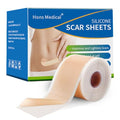 Medical Grade Silicone Scar Sheets 1.6"x 157" Roll-4M Keloid Scars Removal C-Section Scar Strip Painless Treatment Resuable Tummy Tuck Tape Professional for Surgical Incision,Acne,Burn Scar