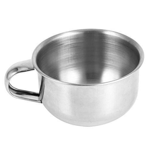 Shaving Soap Bowl Cup, Man Shaving Soap Bowl, 3.4inch Stainless Steel Soap Bowl with Handle, Metal Shaving Soap Mug Bowl Cup Shaver Cleansing Foam Tool for Man