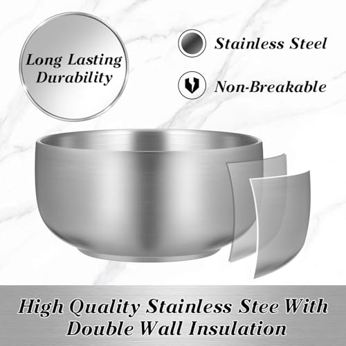 ARTIBETTER Shaving Bowl, Shave Bowl Stainless Steel, Shaving Soap Cup with Lid, 4 Inch UnbreakableShave Mug for Wet/Hot Shave (Silver)