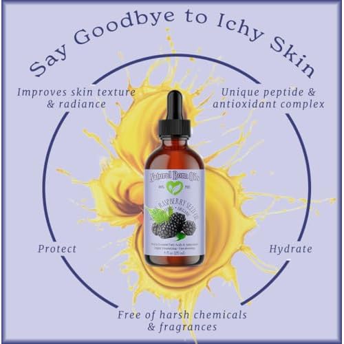 Natural Born Oils Black Raspberry Seed Oil, 8oz, Organic, Cold-Pressed, Antioxidant-Rich, Skin Rejuvenation, Hair Vitality
