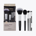 Travel Makeup Brush Set 5 Pcs | Essential Face & Eye Makeup Brush Set | Makeup Pouch & Brush Cover Included