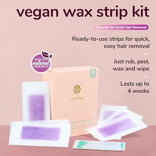 Facial Wax Strips Fast-Working for Body,At-Home Waxing Kit with 36ct Hair Remover Wax Ready Strips, Arms, Armpits, Bikini, Gentle, Personal Care Product (WAX STRIPS - for facial)