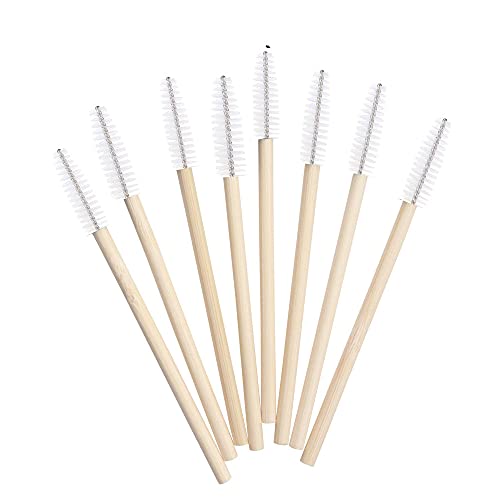 500PCS Disposable Eyelash Brushes - Upgraded Mascara Wands & Makeup Applicators Kit for Eyelash Extensions Makeup and Eyebrow Grooming(White)