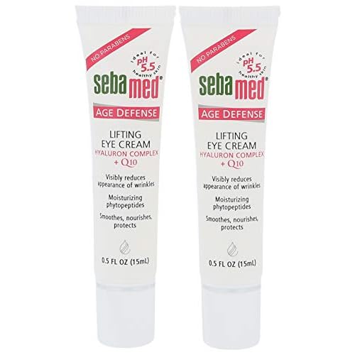 Sebamed Anti Aging Afe defense Q10 Lifting Eye Cream Hyaluron Complex - Visibly Reduces the Apperance of Wrinkles (15mL) Pack of 2