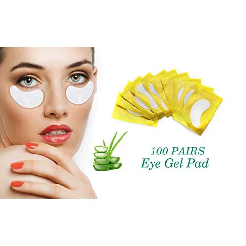 100 Pairs Set Under Eye Pads, Comfy and Cool Under Eye Patches Gel Pad for Eyelash Extensions Eye Mask Beauty Tool (Gold)