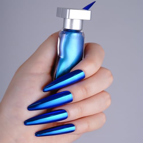 Liquid Holographic Powder Gradient Liquid Nail Aurora Powder Chrome Rainbow Mirror Effect Pigment High Gloss Metallic Gel Nail Polish for Home DIY Nail Salon Manicure 9 Colors