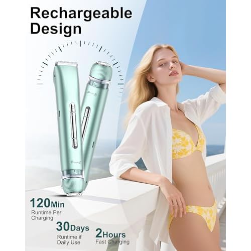 Electric Razors for Women | Dual Head Electric Shaver for Ladies for Facial Hair Removal, IPX7 Waterproof, Painless & Flawless, USB Rechargeable, for Face, Bikini, Body, Leg