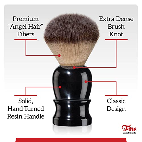 Mr. Fine Better Than Badger Shaving Brush, Ultra-Soft Synthetic Angel Hair Bristles for Men¡¯s Wet Shaving, Easy Lather & Smooth Glide, Ergonomic Handle, White