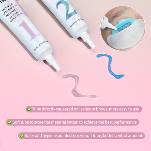 Lash Lifting & Fixing Lotion for DIY Lash Lift at Home Precision Slim-Tip Tube for Controlled, Waste-Free Application, Works with Lash Lift Pads or Tools