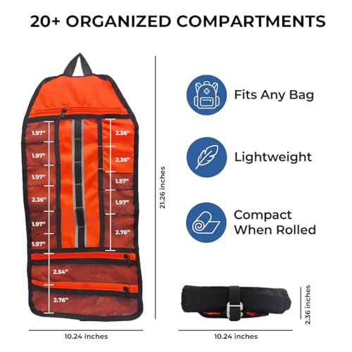 Travel Toiletry Bag for Men -Water-Resistant Compact Bathroom Roll Organizer, Water-resistant Shaving Bags for Toiletries Accessories, Door Room Essentials